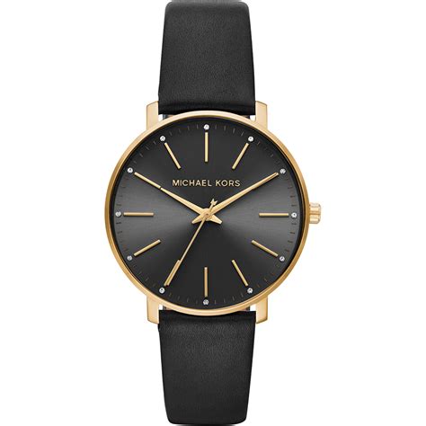 reloj para dama michael kors pyper mk2747 negro|Michael Kors leather watch.